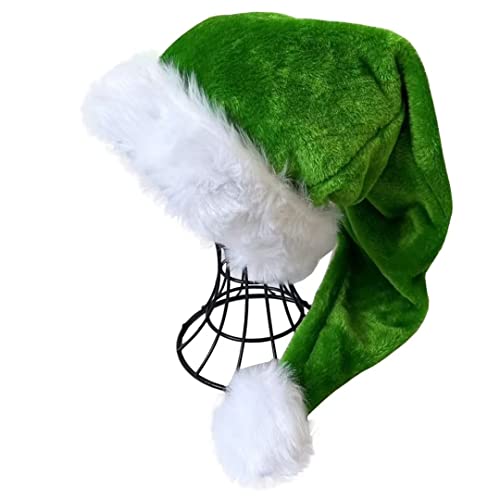 Green Deluxe Adults Santa Hat for Colorful And Funny Christmas Theme