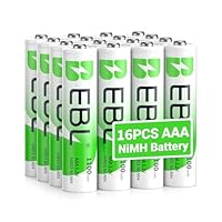 EBL 1.2V AAA Batterie Ricaricabili ad Alta Capacità da 1100mAh Ni-MH,1200 Tech con Auto-Scarica...