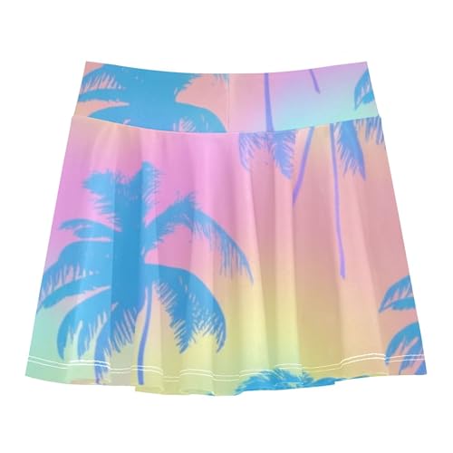 Tennis Skirts Toddler Palm Trees Dreamy Pastel Gradient Athletic Shorts Girls Skorts Toddler Butterfly Skirt 4t2