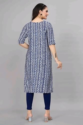 Image of Dream Beauty Fashion Women's Polyester Round Neck 3 /4 Sleeve Casual Straight Kurti (Kurti-Parent-1)