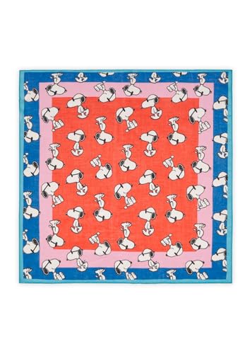 CODELLO X Peanuts feines Tuch/Bandana mit Snoopy-Motiven Rot-Mehrfarbig