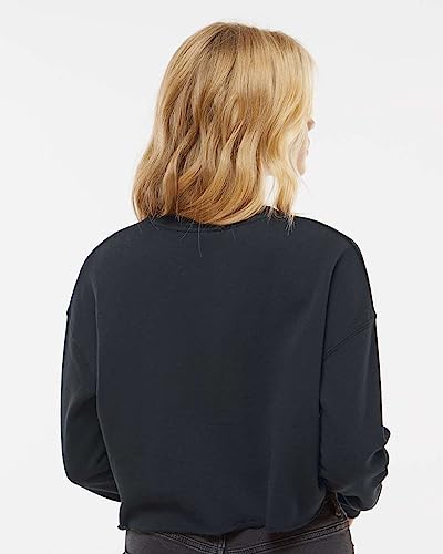 Independent Trading Co. Womens Lightweight Crop Crew Pullover, L, Bone4