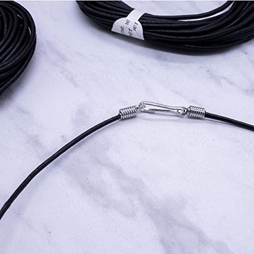 Fun-Weevz 10 Meters Of 2Mm Genuine Leather Cord For Jewelry Making Adults With Jewelry Findings, Thread Leather Necklace Cord, String For Bracelets, Craft Macrame Supplies Twine (Black) #TOP3