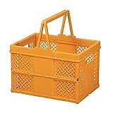 Bolsas de plástico para la compra, cesta organizadora de plástico, plegable, apilable, cesta de almacenamiento de juguetes con asa, cesta de almacenamiento de baño, cesta de la compra (A)