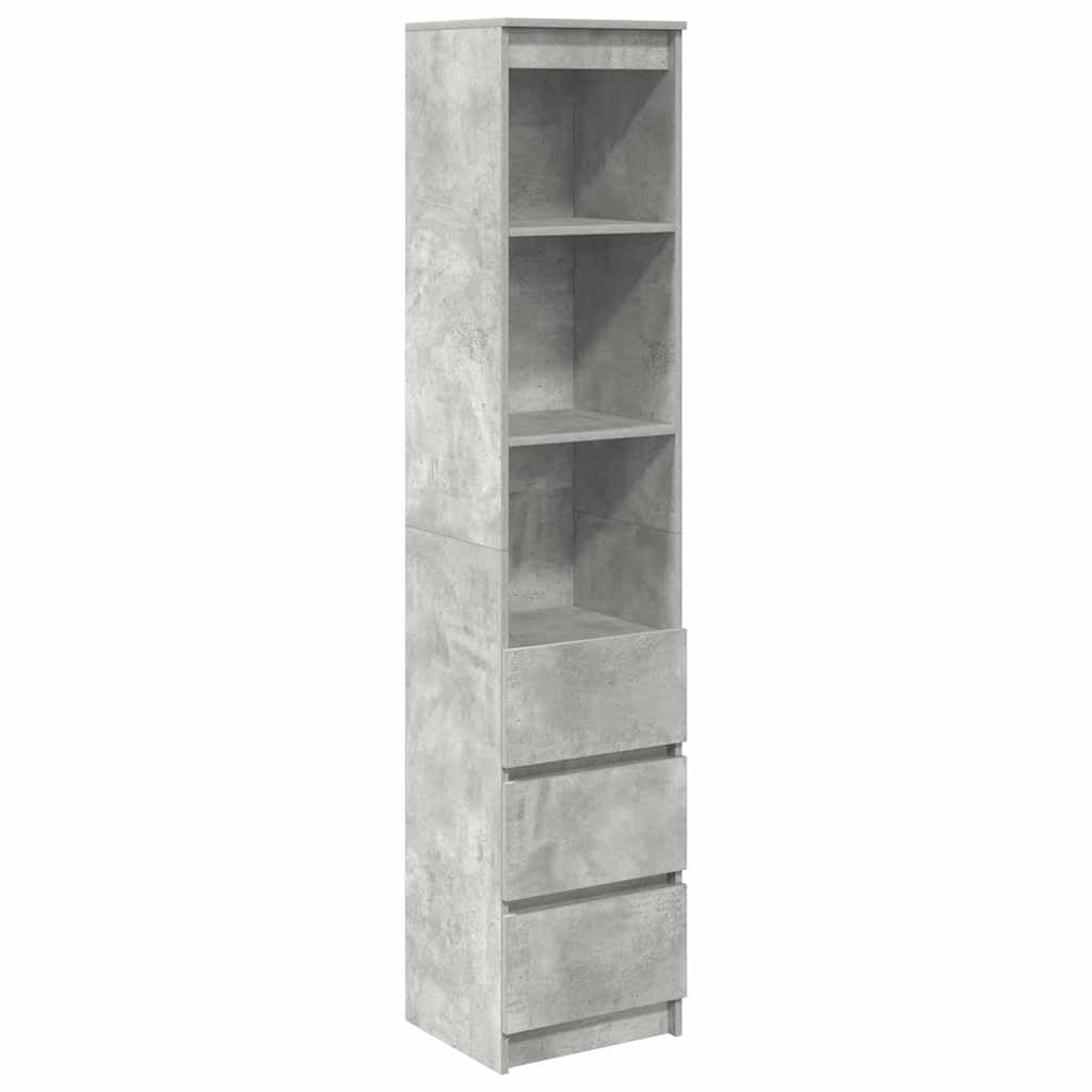 Vidaxl Concrete Grey Highboard 37.5X35x180 Cm Engineered Wood, Cabinet, Side Cabinet, Tall Storage Cabinet, Storage Cabinet, Tall Cabinet
