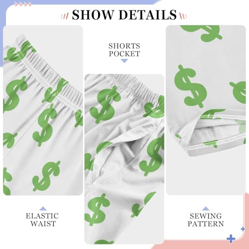 Boys' Pants Green Dollar Sign Long Bottoms Jogger Pants Elastic Waist Trousers with Pockets S-XL 6