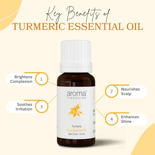 Image of Aroma Treasures 100% Pure Turmeric Essential Oil - Natural Turmeric Oil for Skin, Hair, and Aromatherapy - Therapeutic Grade Turmeric Oil - 10ml