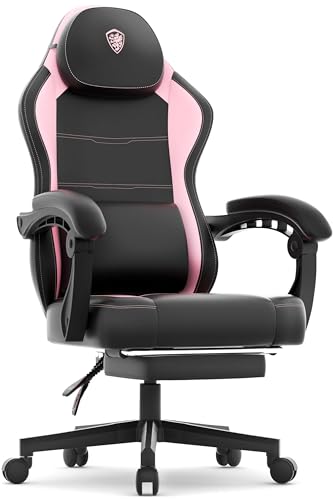 ゲーミングチェア オフィスチェア PUレザー デスクチェア オットマン付 テレワーク 椅子 ゲーム用 145°リクライニング 高さ調節可能 ポケットコイル 疲れない パソコンチェア 柔らかいソファー座り心地 PCチェア 在宅 リモート 収納 マルチポケット付き エルゴノミクス イス 桜色 LS-6650HGB07