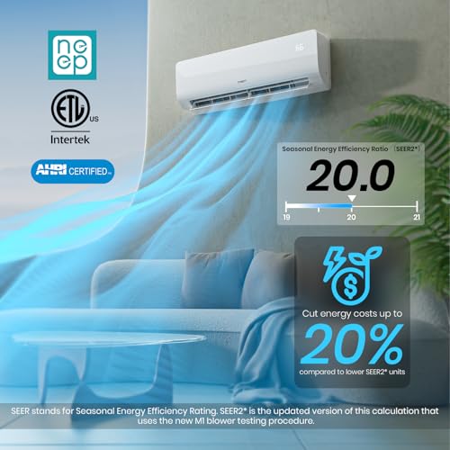 Image of TOSOT 18,000 BTU Mini-Split Air Conditioner, Wifi Enabled Ductless Inverter Split System AC Unit Heating System, Compatible with Alexa - 20 SEER2 230V