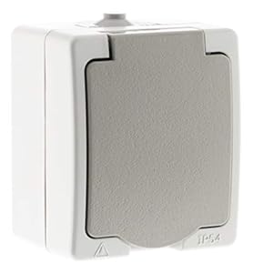 Prise 2P+T 16A - Gris Clair, IP54 by Zenitech