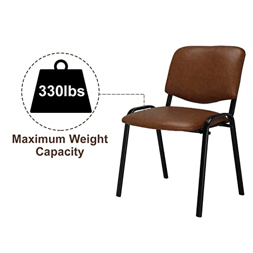 Image of VINGLI Rustic Waiting Room Chairs: 10-pack PU Stackable Church & Office Chairs for Conference Room, Reception, & Lobby