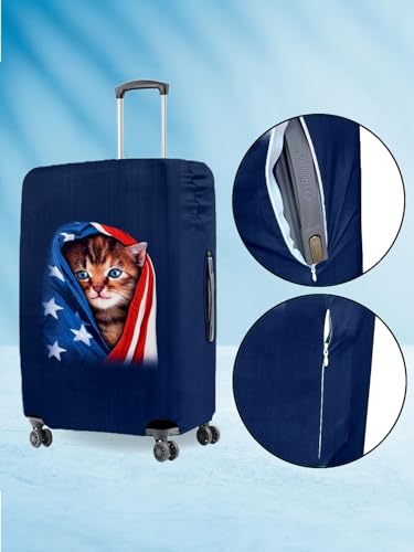 Image of Cortina Eco-Friendly Abstract Print Luggage Protective Cover|Large|Fits 26-30 Inch Luggage|Polyester-Spandex|72cm (28 inch)|Travel Suitcase Protectors|Anti Scratch|Pack of 1|Blue 11