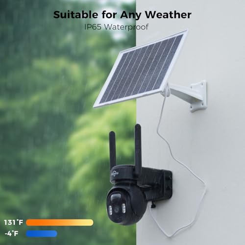 Hiseeu 4G LTE Cellular Security Camera Solar Powered, No WiFi Security Camera Wireless Outdoor, 24/7, PIR Motion, 2 Way Talk, 360° PT, 2K Color Night Vision, 32G SD & SIM Card Included - image 8