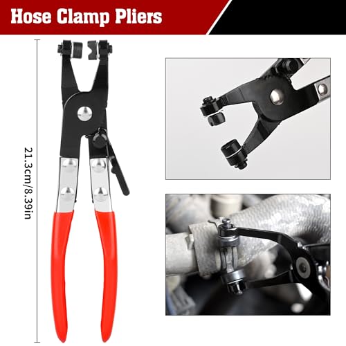 Image of TOOLEAGUE 5Pcs Joint CV Boot Clamp Tool Pliers Set | Hose Clamp and Clic-R Type Pliers,Auto Trim Removal Tool with Storage Bag for Car ATV UTV