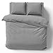 Produktbild Melunda | Bettwäsche Set, Renforcé Bettwäsche 240x220cm mit 2 Kissenbezügen 80x80cm, 100% Baumwolle, Oeko-TEX® | Grau