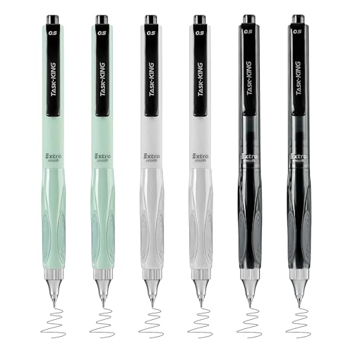 M&G 6 piezas bolígrafos retráctiles de gel, tinta negra 0.5mm miniatura 1