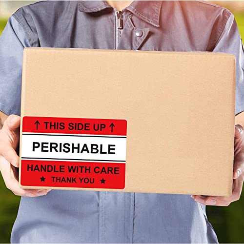 Red Waterproof Perishable Handle With Care Labels This Side Up Sticker -2X3 Handle With Care Thank You Stickers Shipping Mailing Warning Packing Labels 250 Pcs Self Adheisve Fragile Stickers #TOP6