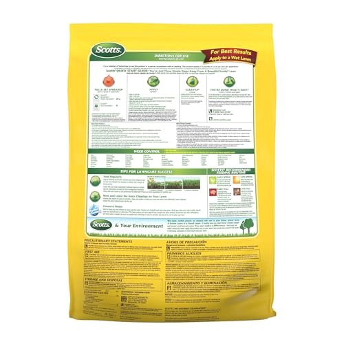 Scotts Turf Builder Weed & Feed3, Weed Killer Plus Lawn Fertilizer, Controls Dandelion and Clover, 5,000 sq. ft., 14.29 lbs.