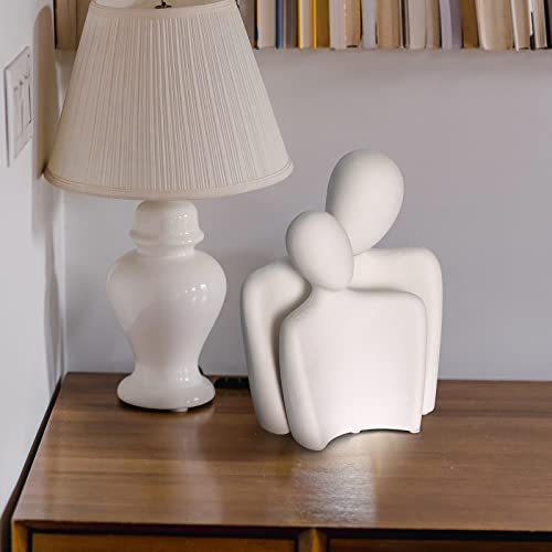 Wanchiy Modern Home Decor Lover Statues- 10'' Porcelain Sculptures For Shelf And Table Decor, Affectionate Couple Art Ceramic Sculpture- Romantic Figurine For Home, Bedroom, Livingroom, Office Decor #TOP5