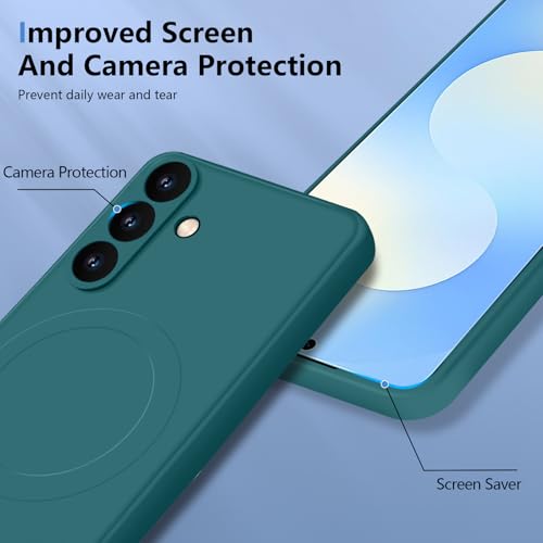 Coque Samsung S25 FE silicone premium vert avec microfibre