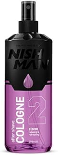 Nish Man After Shave Cologne Storm 02  Nishman Relaxing Refreshing Aftershaving Spray Lotion Kolonya for Men  Contains bargamot, cedarwood, lily of the valley, vanilla and sandalwood 400ml (Storm)