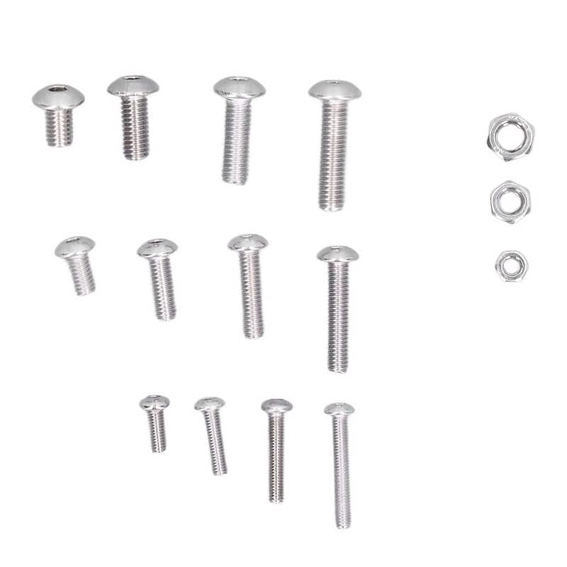 Generic 500Pcs Screws Nut Assortment Kit Hex Round Screws Nuts 304 Stainless Steel Assortment Set Boxed Kit M3 M4 M5 Hex Round Screw Nut