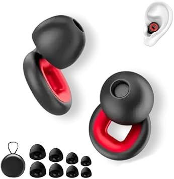 Earplugs, Moto Earplugs, Sleep Earplugss, Ear Plugs for Sleeping Noise Cancelling, Super Soft Reusable Silicone Ear Plugs, for Motorcycles, Concerts, Sports Red
