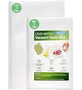 L'ELEF MISTICO Precut Vacuum Sealer Bags for Food, 50 Quart 8" x 12" & 50 Gallon 11"x16" BPA Free...