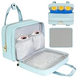 Bolsa sacaleches portátil con Compartimento refrigerante, Azul