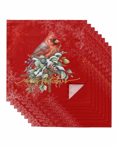 Servilletas de tela navideñas 20x20 pulgadas pack 8 miniatura 1