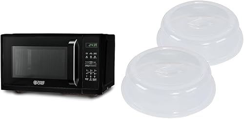 COMMERCIAL CHEF Microondas pequeño de 0.9 pies cúbicos para encimera con controles táctiles y pantalla digital, negro y artículos nórdicos sin BPA y