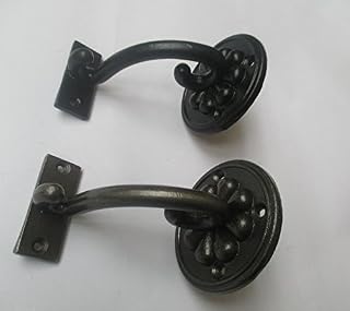 Ironmongery World® CAST IRON ORNATE FANCY HAND RAIL STAIR BRACKET BANNISTER SUPPORT ROD HANDRAIL (ANTIQUE IRON)