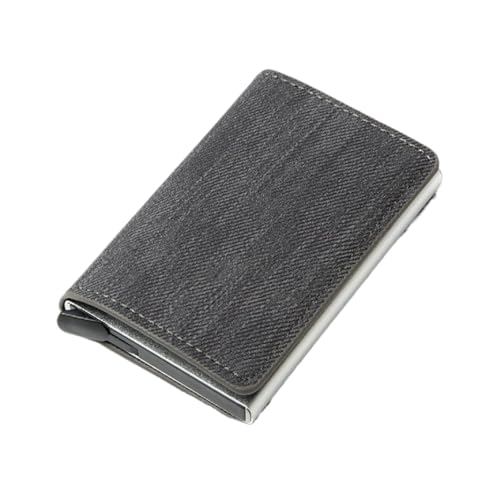 men's wallet Business ID Credit Card Holder Men Coin Leather Wallet Aluminium CardHolder Box with Money Clips Purse