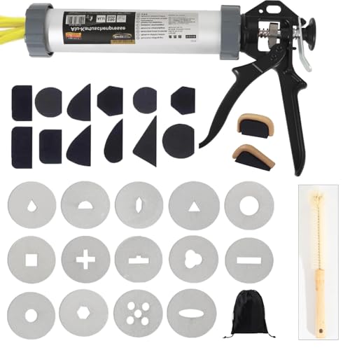 Griiyakii Clay Extruder Tool - Handheld Clay Gun with 14 Plates for Sculpting and Crafting, Includes 12 Pcs Mug Handle Forms Pottery Shaping Tool Kit