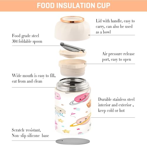 Contenedor aislado al vacío de acero inoxidable para mantener tu comida caliente 5