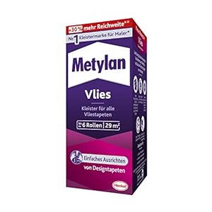 Metylan Vliesbehang, behanglijm voor vliesbehang met gladde of gestructureerde achterkant, eenvoudig te gebruiken…