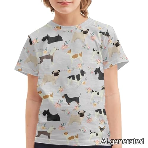 Image of Renewold Kids Novelty T-Shirt for Girls Boys Short Sleeve Crewneck Summer Tee Soft Breathable Graphic Shirt for Age 2-16