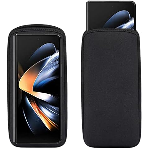 YQODSZ [2 Pack Cell Phone Sleeve for Samsung Galaxy Z Fold 4 2022 / Z Fold 3 2021, Neoprene Waterproof Shock Absorbing Pouch Case for Z Fold 4 2022 - Black Cover