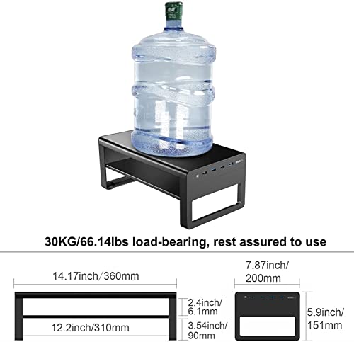 Monitor Stand Riser 2 Niers Monitor Stand Met 3,0 Hubs Aluminium Monitor Riser, Metalen Computer Stand Ondersteunt Tot… - Image 6