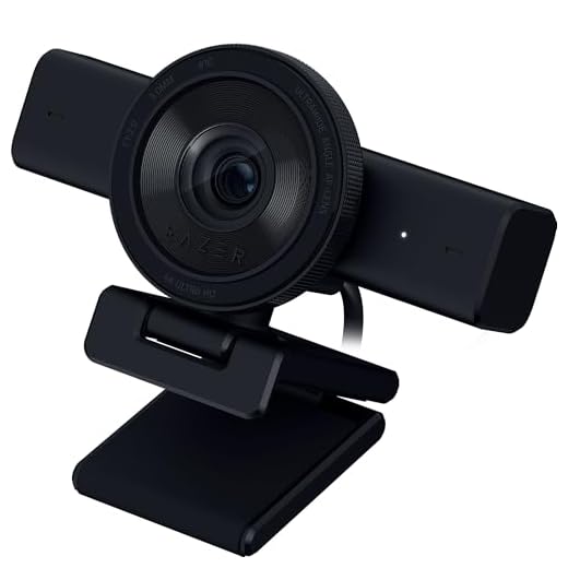 Razer Kiyo V2 - Webcam 4K @ 30 FPS und KI-Autofoku - Automatik für Belichtung, Weißabgleich, Bildrauschen - High Dynamic Range - Ultra-Weitwinkelobjektiv - Kompatibel mit OBS und Xsplit | Schwarz