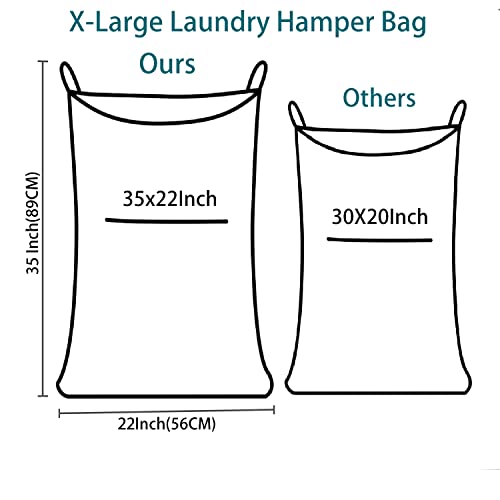 Callmybo Xx-Large Hanging Laundry Hamper With Over Door Hooks And Adhesive, Space Saving Laundry Bag With Zipper And Wide Open Top, Hanging Hamper For Laundry（22"X 35",Grey) #TOP4