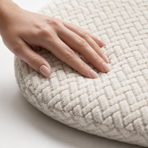 Premium Memory Foam Chair Cushions Set of 4 for Dining Chairs, Ergonomic Seat Cushions with 3D Jacquard Washable Cover, Non-Slip D-Shaped Kitchen Chair Pads with Ties, 16"×16"×1.8" (4, Light Grey) - image 7