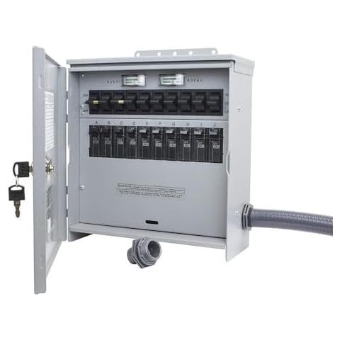 R510A Pro/Tran2 Outdoor 50-Amp 10-Circuit 2 Manual Transfer Switch with CS6375 Power Inlet Cover