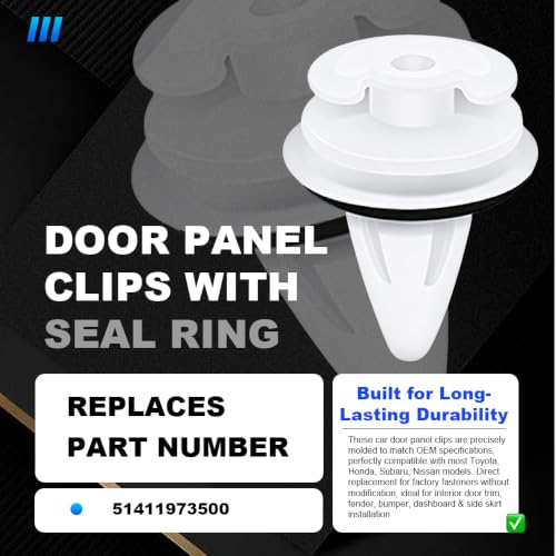 Clips de panel de puerta para BMW E39 E46 E90, grapas con junta de estanqueidad 51411973500 2