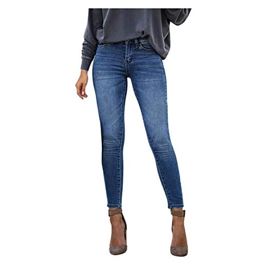 Jean Fantaisie Jeggings à imprimé Skinny Stretch pour Femmes Couture Leggings en Denim Ethnique Grande Taille Haute Pas Cher Militaire Enceintes Fluide Cargo été Hiver Yoga Sport Large (A Bleu, XL)
