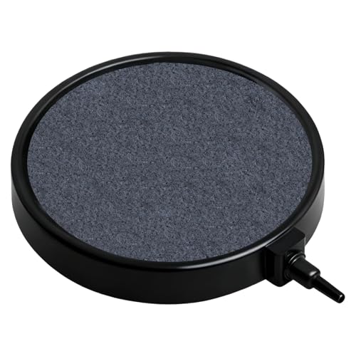 Amztour Sprudelstein für Teiche 10cm Rund Sprudler für Aquarium Luftstein Teich Luftausströmer 4mm / 8mm Schlauch Anschließbar für Teiche, Aquarien und Fisch Tank