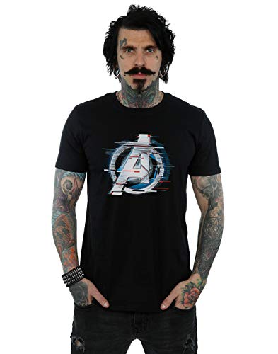 Marvel Men's Avengers Endgame Team Tech Logo T-Shirt Black XX-Large