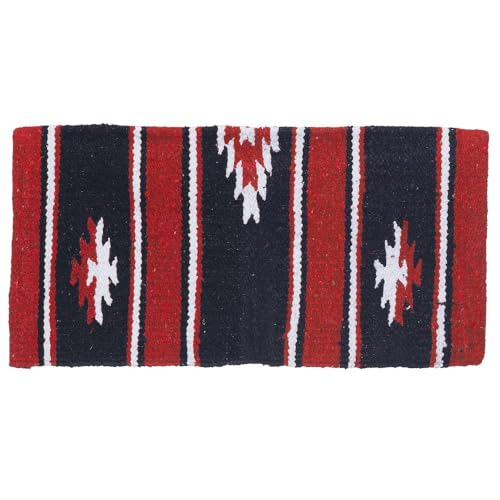 Tough 1 Wool Sierra Miniature Saddle Blanket, Red/Black , 19 x 19