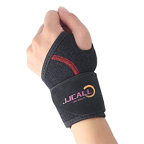 JJCALL 1Pack Wrist Brace, Fitted Wrist Support/Wrist Strap/Hand Support/Breathable/Comfortable/Adjustable, Suitable for Left and Riqht Hands