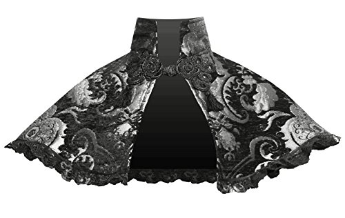 Cykxtees Steampunk Renaissance Victorian Gothic Theater Brocade Collar Capelet Silver Black steampunk buy now online